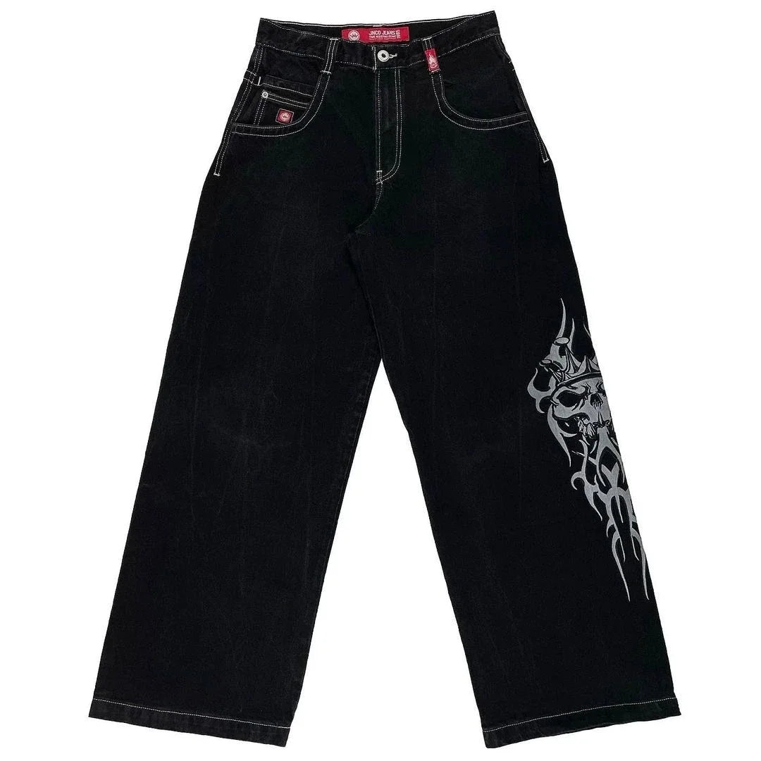Hearujoy  Y2K Fashion American Baggy Jeans Oversized Pattern Printed High Waist Wide-leg Pants Harajuku Women Casual Slacks Streetwear