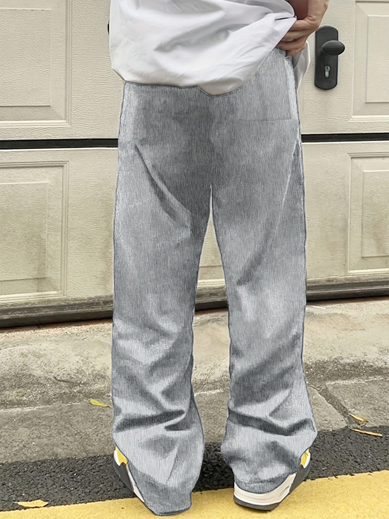 Hearujoy Men's Casual Loose Fit Drawstring Pants With Star Pattern Embroidered Design, Lightweight Comfy Pants For Sport And Casual Wear