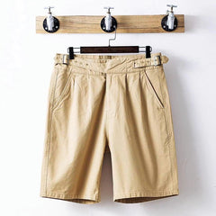 Hearujoy Vintage Gurkha Shorts Men Safari Style High Waist Buckle Button Knee Length Naples Pants Summer Casual Loose Shorts High Quality