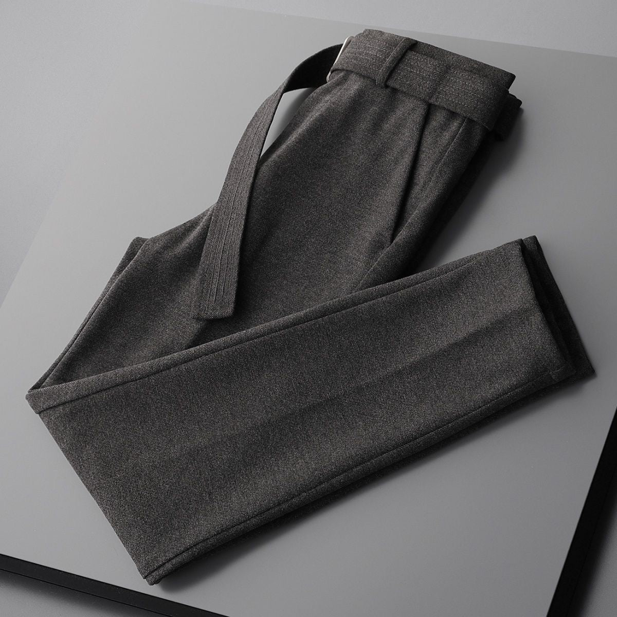 Hearujoy Fashion Vintage Men's Slim Fit Woolen Trousers British Style Business Casual Suit Pants Autumn Winter Korean Thick Warm Pant