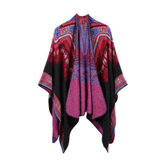 Hearujoy Ethnic Style Slit Thick Shawl Men Travel Photography Warm Scarf Vintage Poncho Fashion Cape Outwear Cloak Streetwear Unisex