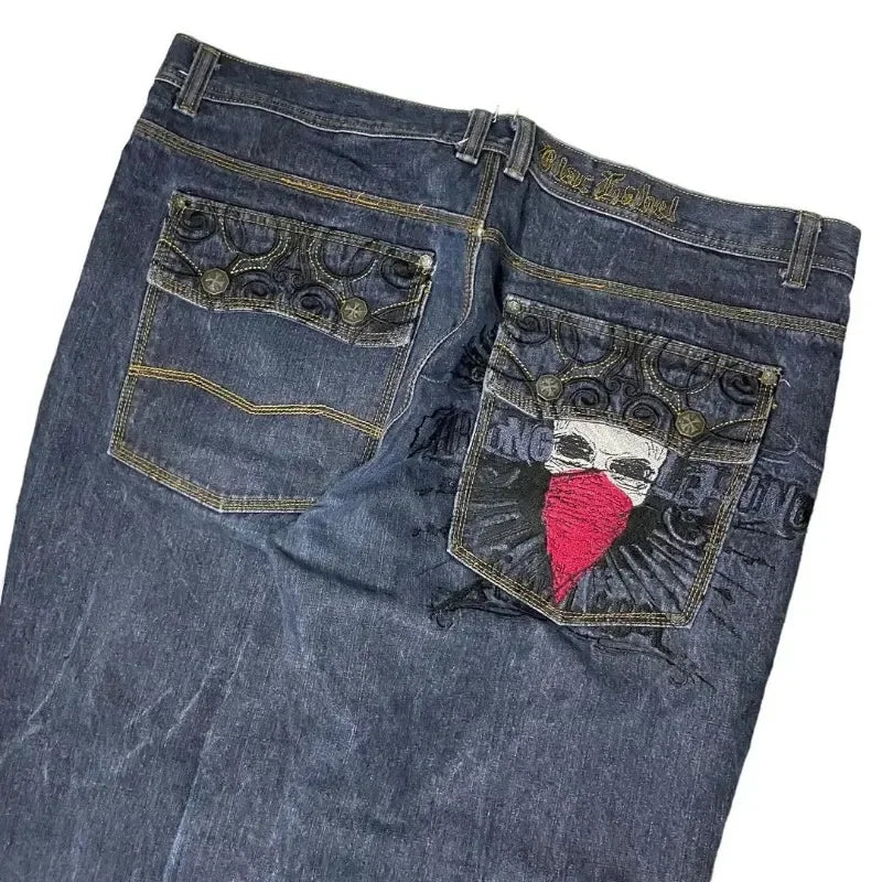 Hearujoy  Y2K Fashion American Baggy Jeans Oversized Pattern Printed High Waist Wide-leg Pants Harajuku Women Casual Slacks Streetwear