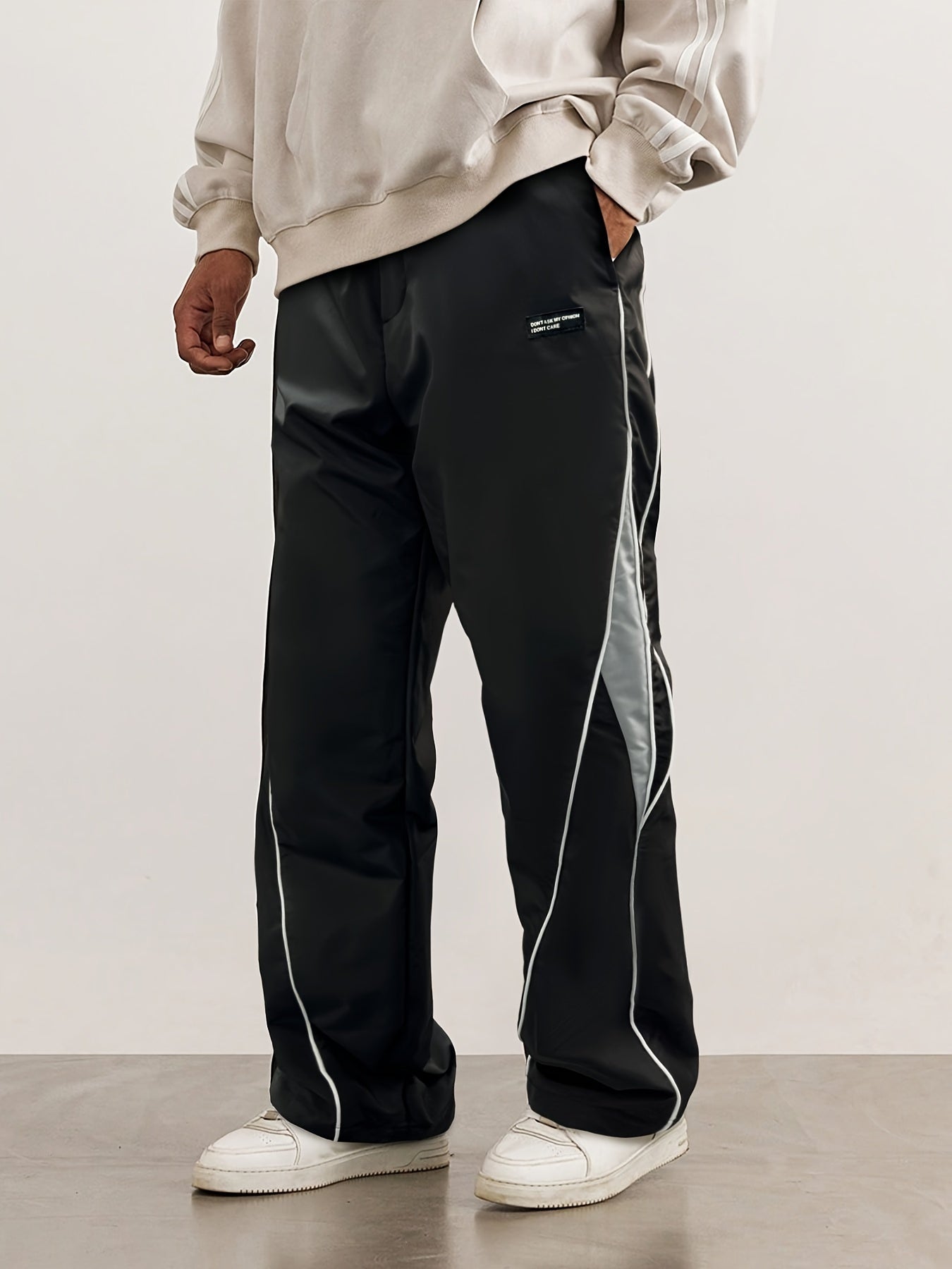 Hearujoy Trendy Cool Long Pants - Men's Loose Cozy Striped Sports Pants With Letter Print