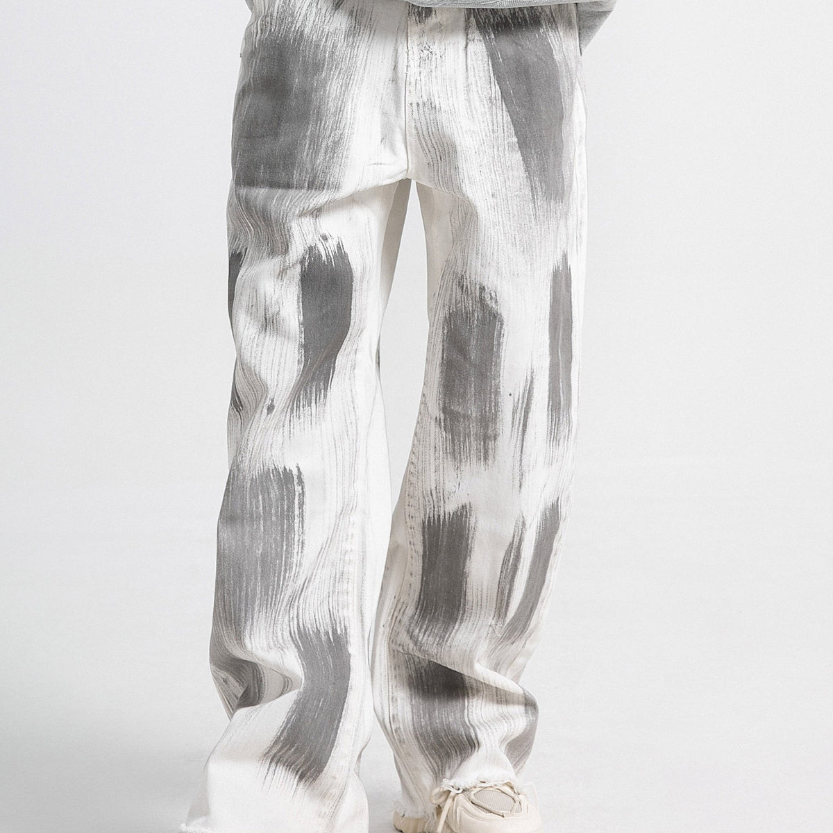 Hearujoy [New Loose Fitting Straight Jeans] Men's Denim New Street Trend Loose Fitting Straight Leg Wide Leg Jeans, Men's American Street Dance Skateboard Design, Casual Pants