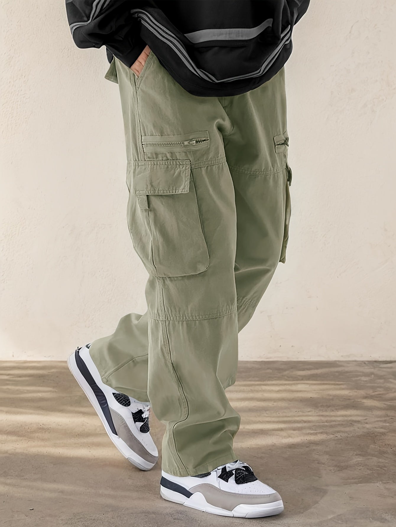 Hearujoy [Multi-Pocket Comfortable Drawstring Pants] Men's Casual Drawstring Pants with Flap Pockets - Comfortable, Stylish Multi-Pocket Design for Hiking & Streetwear