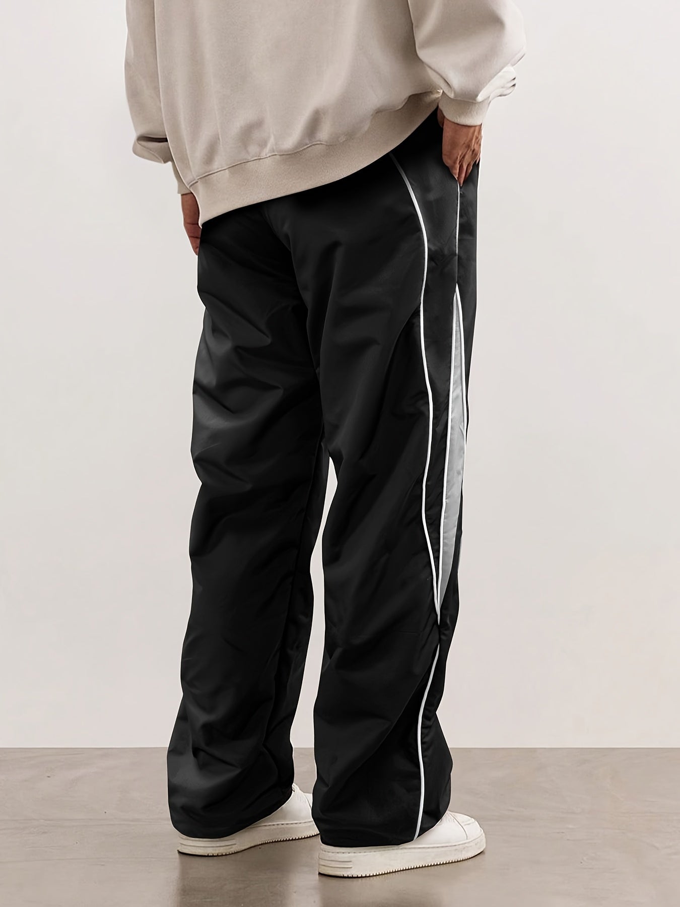 Hearujoy Trendy Cool Long Pants - Men's Loose Cozy Striped Sports Pants With Letter Print