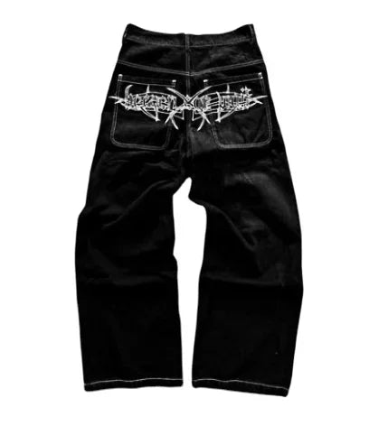 Hearujoy  Y2K Fashion American Baggy Jeans Oversized Pattern Printed High Waist Wide-leg Pants Harajuku Women Casual Slacks Streetwear