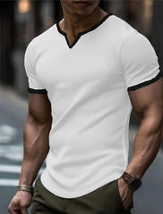 Hearujoy Vintage Loose Short Sleeve T Shirt For Men Summer Patchwork Peach Blossom Bug Casual Tops Solid Color Sports T-Shirts Clothing