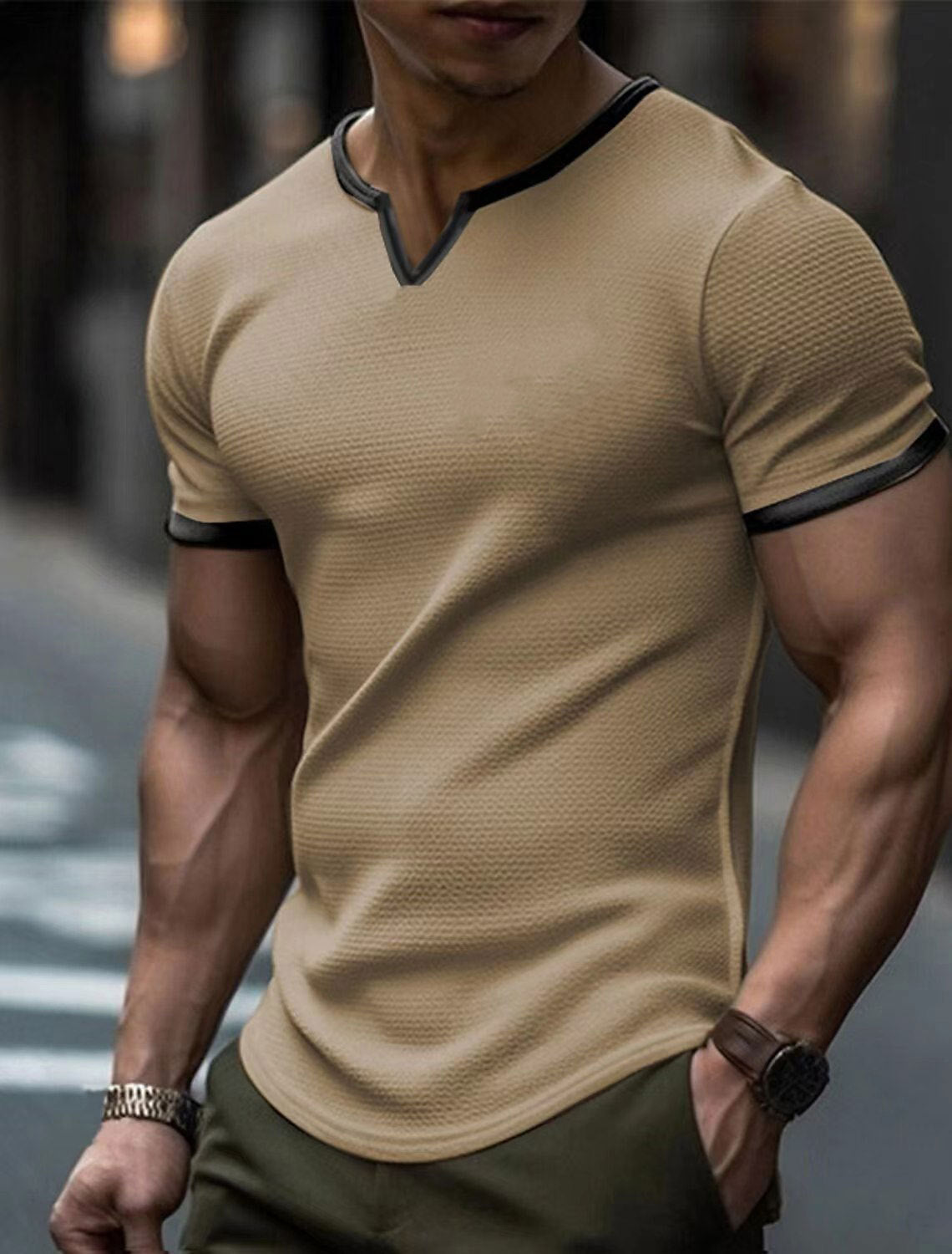 Hearujoy Vintage Loose Short Sleeve T Shirt For Men Summer Patchwork Peach Blossom Bug Casual Tops Solid Color Sports T-Shirts Clothing