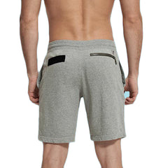 Hearujoy Casual Jogger Cotton Shorts with Zippered Pockets