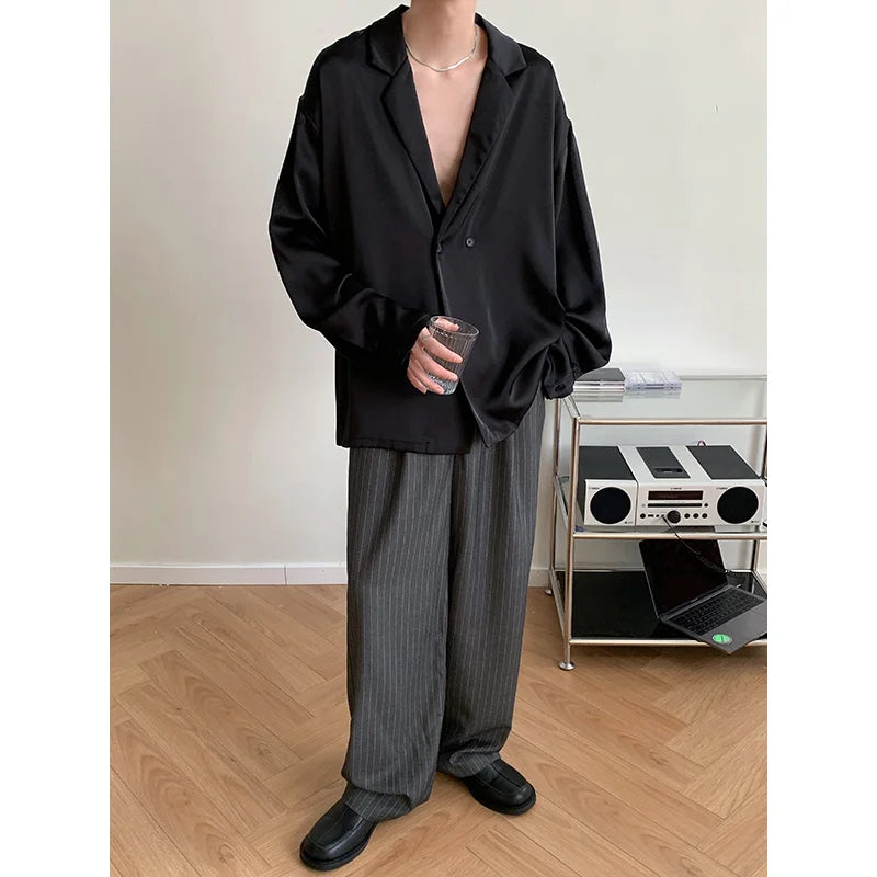 HEARUJOY  -  Summer Thin Blazer Men Business Society Mens Suit Jacket Korean Loose Casual Dress Jacket Men Black White  Formal Jackets