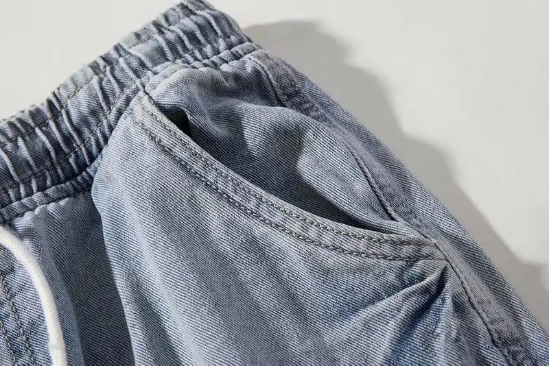 HEARUJOY  -  Spring Summer Black Blue Cargo Jeans Men Streetwear Denim Jogger Pants Men Baggy Harem Jean Trousers Ankle-Length Men Cloth