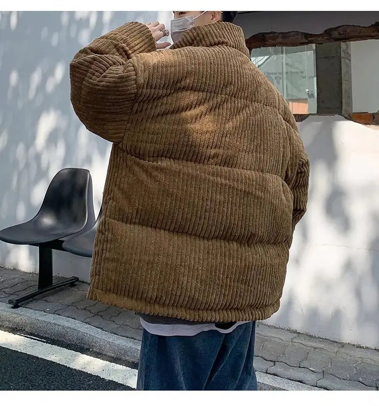 HEARUJOY  -  Winter Jacket Men Parkas Thicken Warm Coat Stand Collar Oversize Parkas Korean Style Male Padded Coat Warm Jackets Harajuku