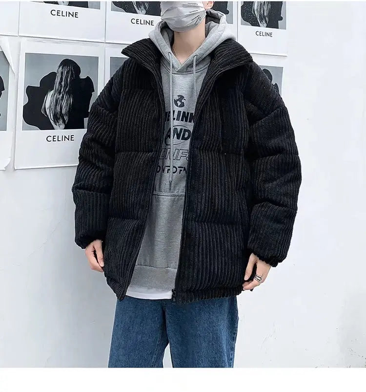 HEARUJOY  -  Winter Jacket Men Parkas Thicken Warm Coat Stand Collar Oversize Parkas Korean Style Male Padded Coat Warm Jackets Harajuku