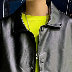 HEARUJOY  -  Spring Oversized Black Soft Waterproof Pu Leather Jacket Men Long Sleeve Casual Loose Korean Fashion Streetwear