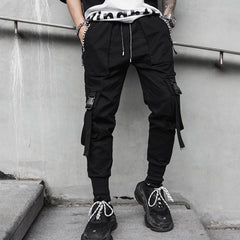 Hearujoy Hip Hop Joggers Pants Men Harajuku Streetwear Ribbons Pants Casual Slim Track Trousers Elastic Waist Male Jogger WB284