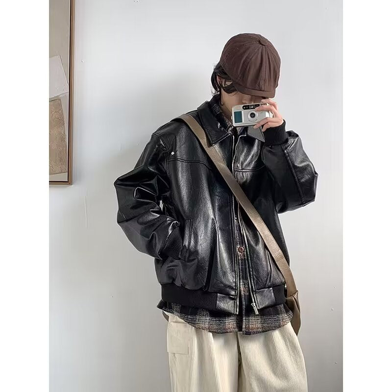 outfit inspo 2024 American High Street Niche Lapel Jacket Men's and Women's Retro Loose All-Match Trendy Casual Jacket