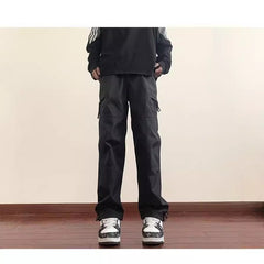 fall outfit men Men's Summer Thin Waterproof Mountaineering Functional Overalls Straight Versatile Loose Slim Casual Trousers