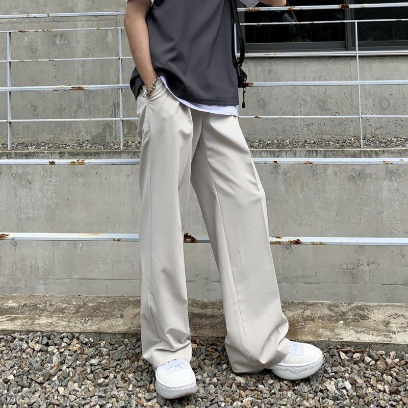 guys clothing styles 2024 Autumn and Summer New Casual Pants Loose Hong Kong Style Drop-down Suit Pants Trendy All-Matching Trousers Men's Straight Wide-Leg Pants Trendy