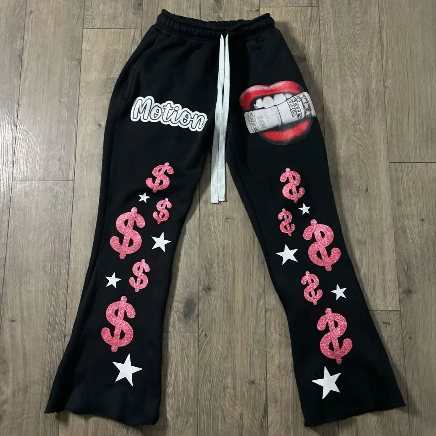 Hearujoy Sports Loose Pants Y2K Retro Casual Pants Dollar Pattern Print Streetwear Men's Harajuku Street Hip Hop Unisex