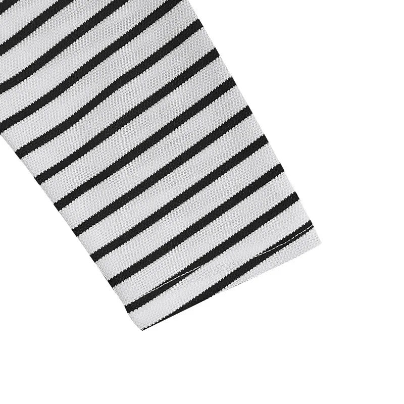 HEARUJOY  -  Men's Spring and Autumn Long Sleeve V-neck Button-down T-shirt Slim-fit Henley Shirt Horizontal Striped Top
