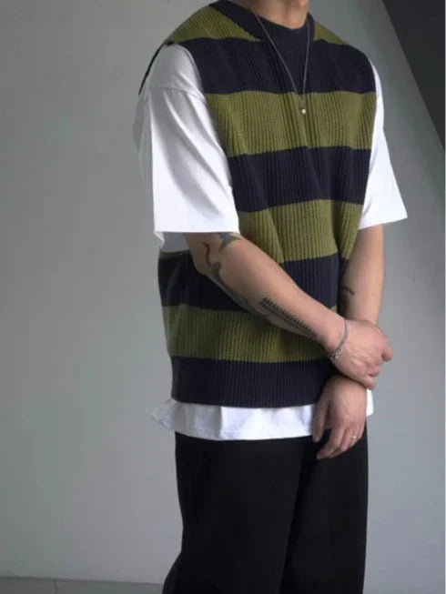 HEARUJOY  -  Waistcoat Sleeveless Long Sweater Man V Neck Knit Vests for Men Korean Popular Clothes Cheap Knitwear Cashmere Elegant Smooth