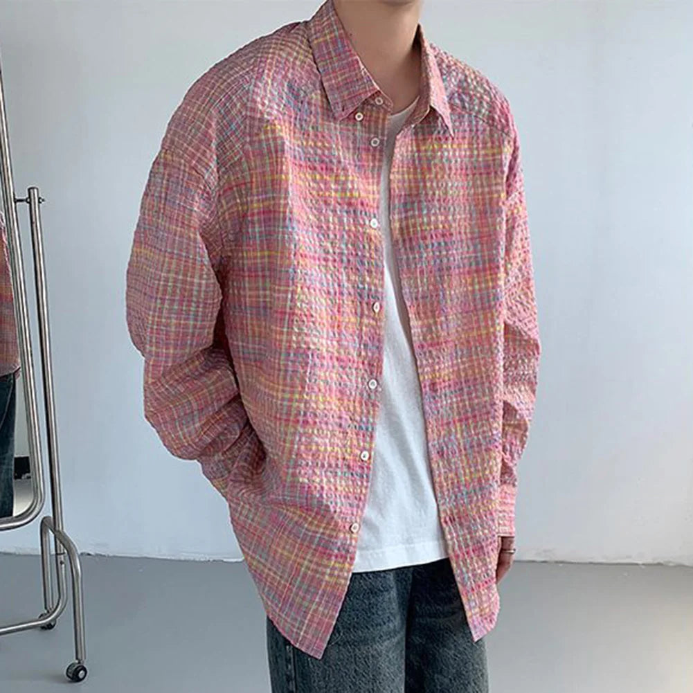 HEARUJOY  -  Casual Outings Korean Fashion Top Casual Spring Autumn Fashion Korean Style Shirt Bust 120-136 Cm Fashionable Design
