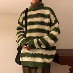 HEARUJOY  -  Striped Men's Trendy High-end Knitted Sweater Coat