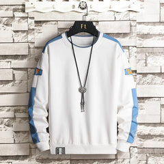 HEARUJOY  -  Spring utumn New Fashion Brand Men's Sweatshirt Trendy Color-Blocked Loose Round Neck Long Sleeve T-shirt Top Casual