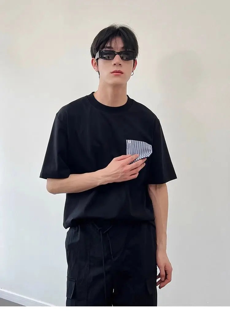 HEARUJOY  -  Summer Trendy Pocket Striped Casual Round Neck Short Sleeve T-Shirt