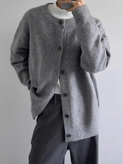 HEARUJOY  -  Autumn Winter Lazy Sle Soft Woolen Camere Knitted Sweater Men's Korean Version High-End Feeling Open Cardigan Outerwear