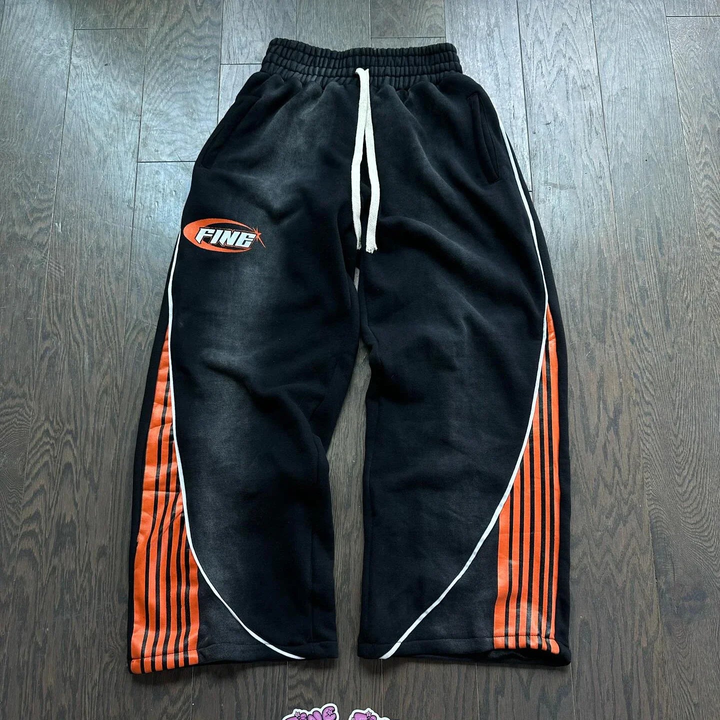 Hearujoy Y2k Embroidery Cotton Stripes Pants New Fashion Hip Hop street Mens Womens Jogger Drawstring Sweatpants Oversize Cargo Trousers