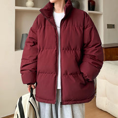 HEARUJOY  -  Fashion Oversized Parka Coats Men Korean Winter Cotton Padded Jacket Thick Warm Puffer Jacket Windbreaker Bubble Coat