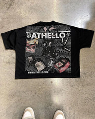 Hearujoy Y2k Men top Retro trend hip hop streetwear oversized lettering print short sleeve fashion Harajuku casual couple oversized shirt