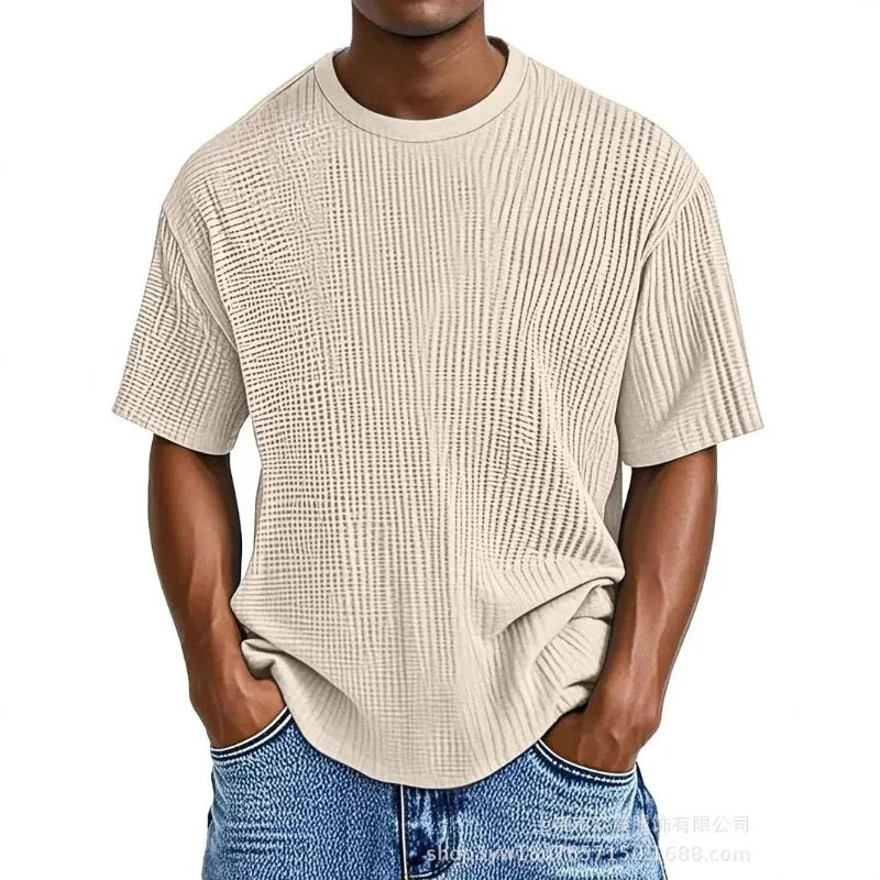 HEARUJOY  -  New Men's Summer Short-sleeved T-shirt, Casual and Versatile Round-neck Thin Top