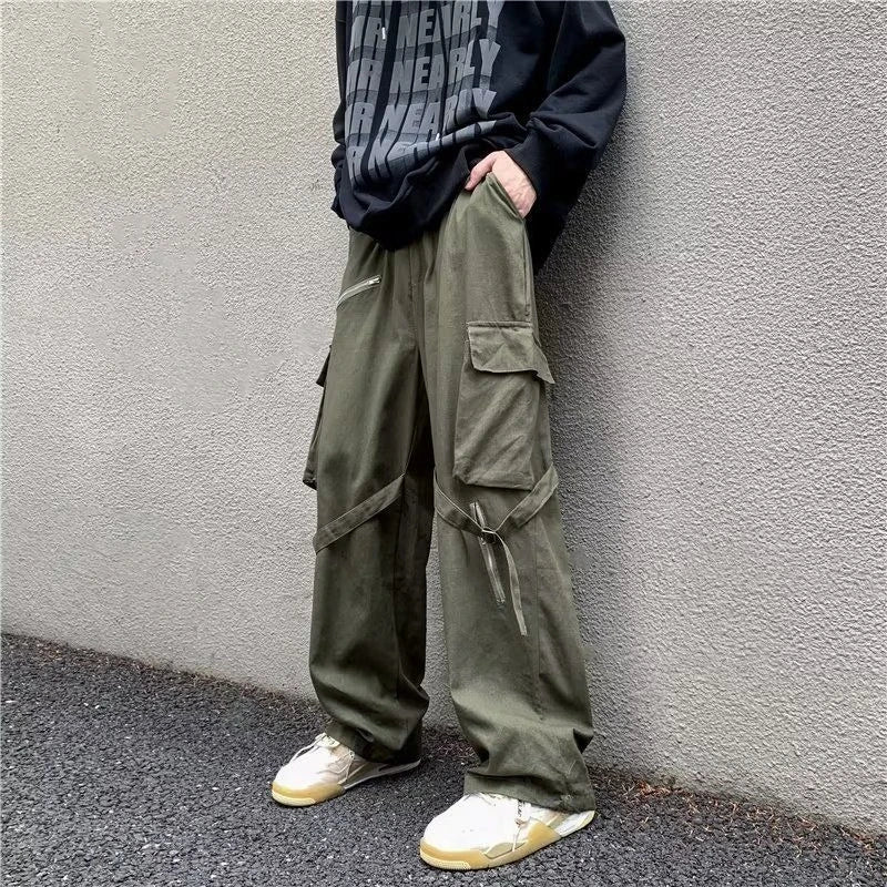 HEARUJOY  -  Multi Pocket Baggy Trousers Man Spring Summer High Quality Street Luxury Harajuku Techwear Cheapest Straight Cargo Pants for Men