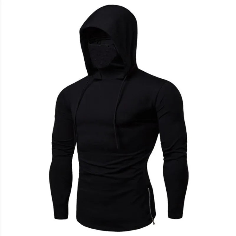 Hearujoy 2024 New Men Solid Black Gray Hoodie Long Sleeve Hooded Sweatshirt for Man Sports Fitness Gym Running Casual Pullover Tops