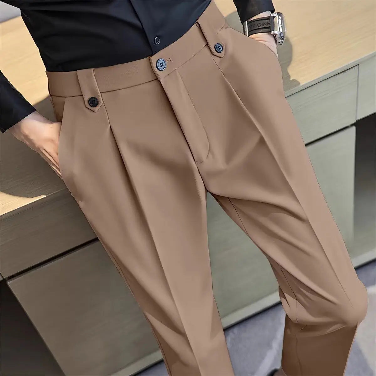 HEARUJOY  -  New Casual Business Trousers Trendy Slim Men's Korean Version Nine Points Pants