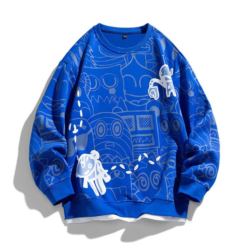 HEARUJOY  -  Spring Autumn Men Sweatshirts Casual Korean Style Long Sleeve Shirts Male Hoodies Round Neck Unisex Pullovers