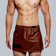 Hearujoy Mens sexy home pu leather shorts 2024 new nightclub youthful simple comfortable personalized pajama pants for men