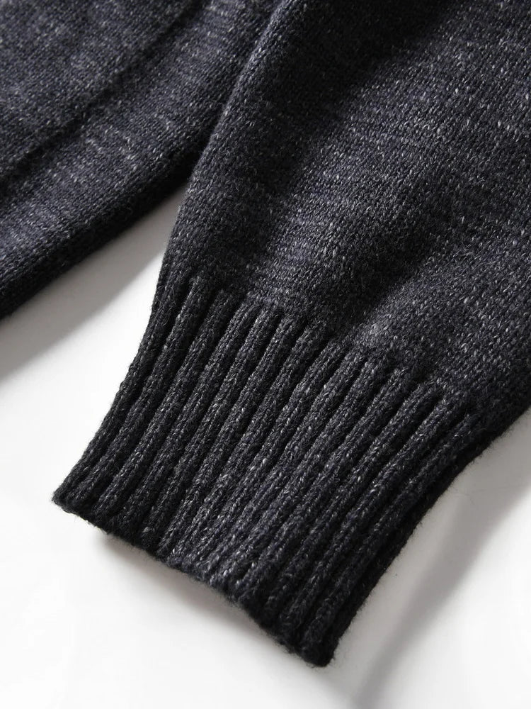HEARUJOY  -  Premium Wool-Blend Relaxed Fit Layered V-Neck Cardigan Men's Warm Knit Sweater Coat for Autumn/Winter