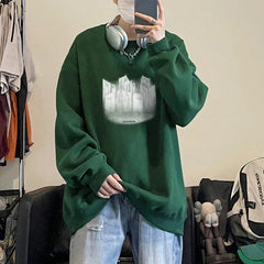 HEARUJOY  -  Men's Oversized Hoodie White 5XL Fashion Hoodies Oversize for Men Funny Print Man Casual Wear Hoody Male Sweatshirt