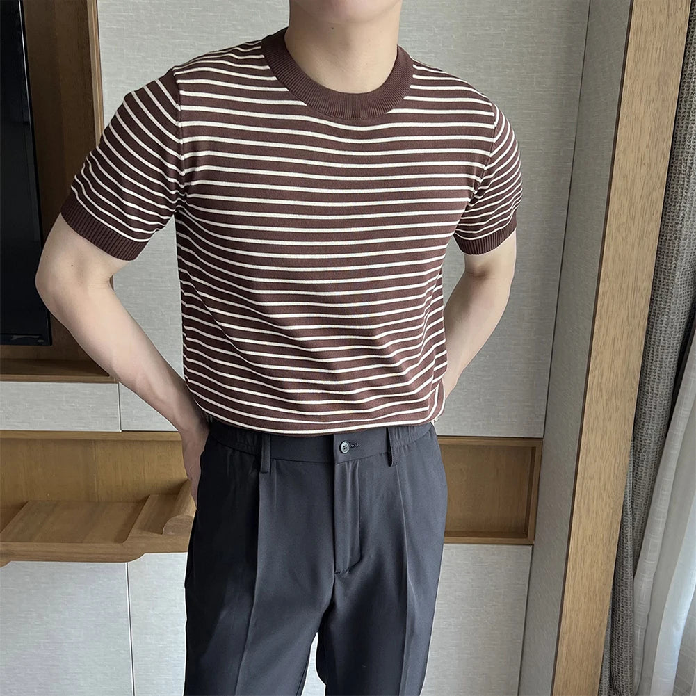 HEARUJOY  -  2XL Men Korean Style T-shirt Applicable Gender Men Korean Style Fashion Summer Casual Outfit Casual Wear For Men
