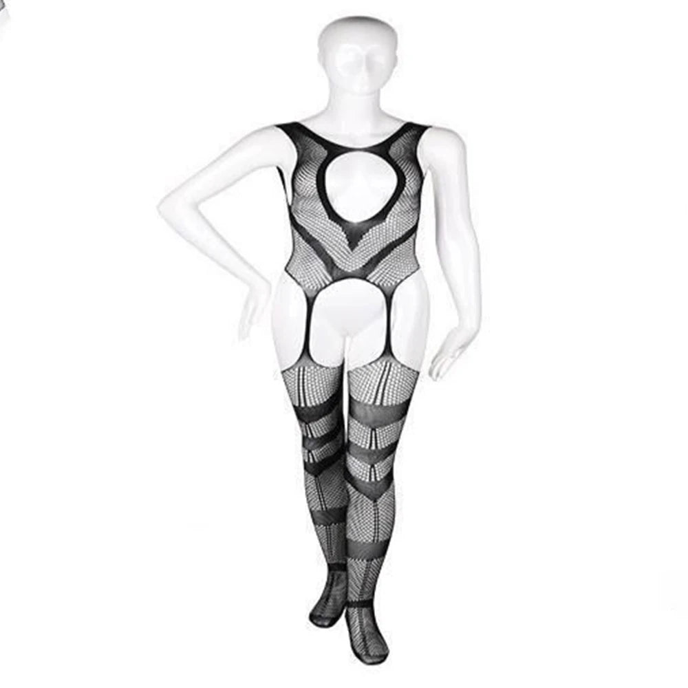 Hearujoy Crotchless Lingerie Men Black Stockings High Fishnet Sexy Tights Pantyhose Mesh LGBT Bodystockings Man Jumpsuit Bodysuit