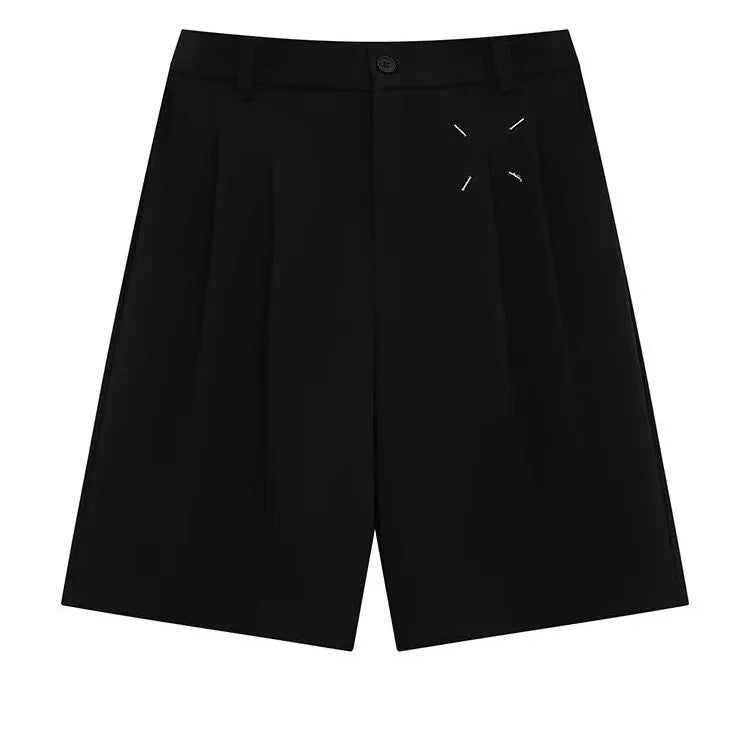 HEARUJOY  -  Summer Japanese Retro Simple Solid Color Casual Trousers Men Women Loose Wide-leg Shorts Fashionable and Trendy Five-point Pants