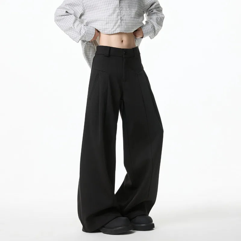 HEARUJOY  -  Apricot Suit Pants Men Society Mens Black Dress Pants Korean Loose Wide Leg Pants Mens Office Formal Trousers Large Size 4XL