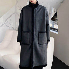 HEARUJOY  -  Winter New Men's Mid-Length Fur Coat American Retro Fashion Trend Casual Loose High Street Windproof Niche Men's Tops