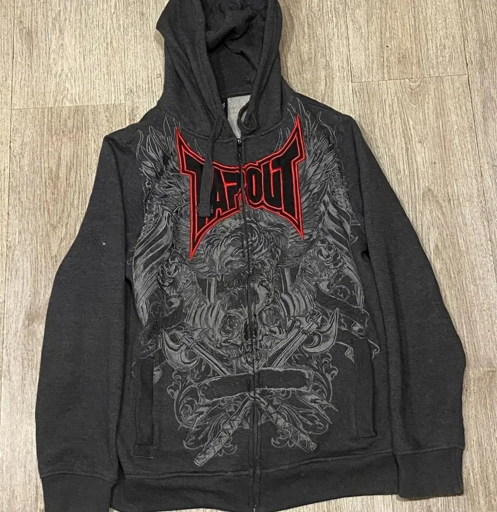 Hearujoy Y2k Hoodie Womens Mens New Gothic Skull Pattern Printing Hip Hop Casual Sweatshirt Selling Personality Retro Hoodies Streetwear