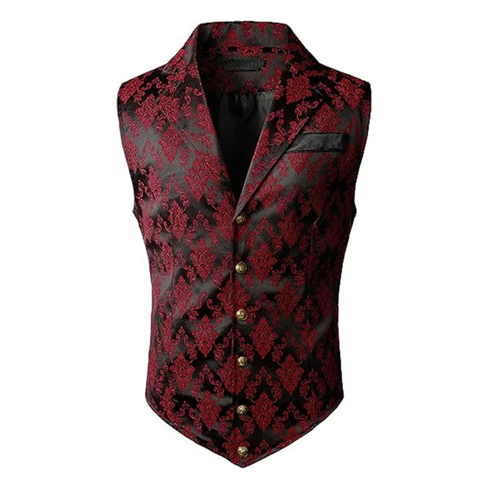 HEARUJOY  -  Men Retro Suit Waistcoat Formal Gothic Steampunk Victorian Single Breasted Vest Men's Clothing Sleeveless