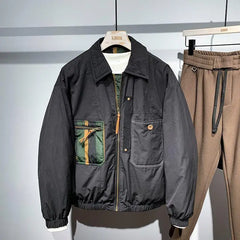 Hearujoy American Casual Fashion Brand Fashion Versatile Work Wear Splicingstyle Sports Jacket Design Sense Casual Jacket for Men